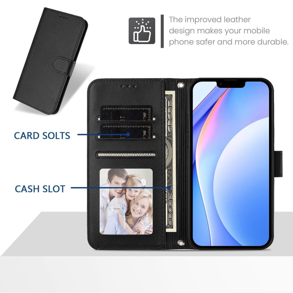 Samsung Galaxy A37 5G Plånboksfodral RFID-blockerande Stativ – Svart