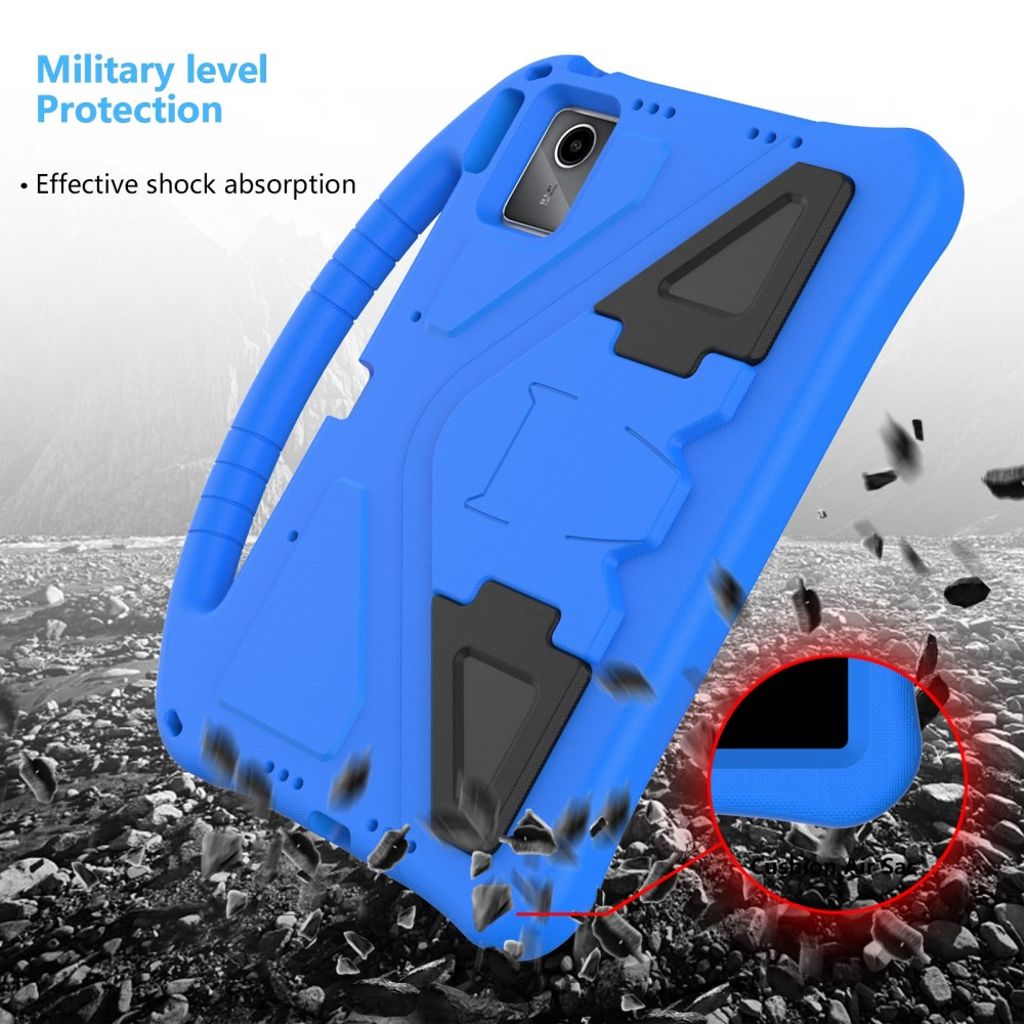 Lenovo Idea Tab Plus Deksel med Stativ og Håndtak – Blå