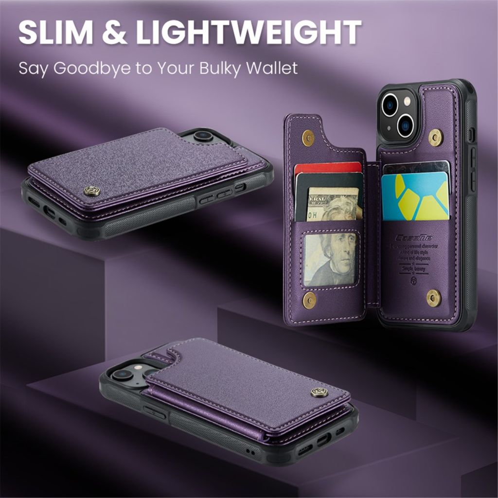 iPhone 13 Lompakkokuori CASEME C22 RFID-estävä - Violetti