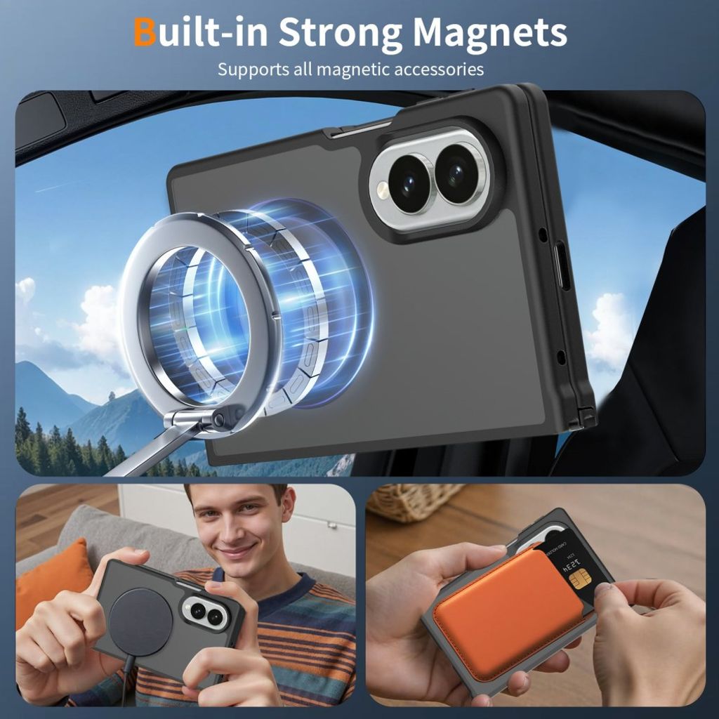 Samsung Galaxy Z Fold8 MagSafe cover med akrylbagside - Sort