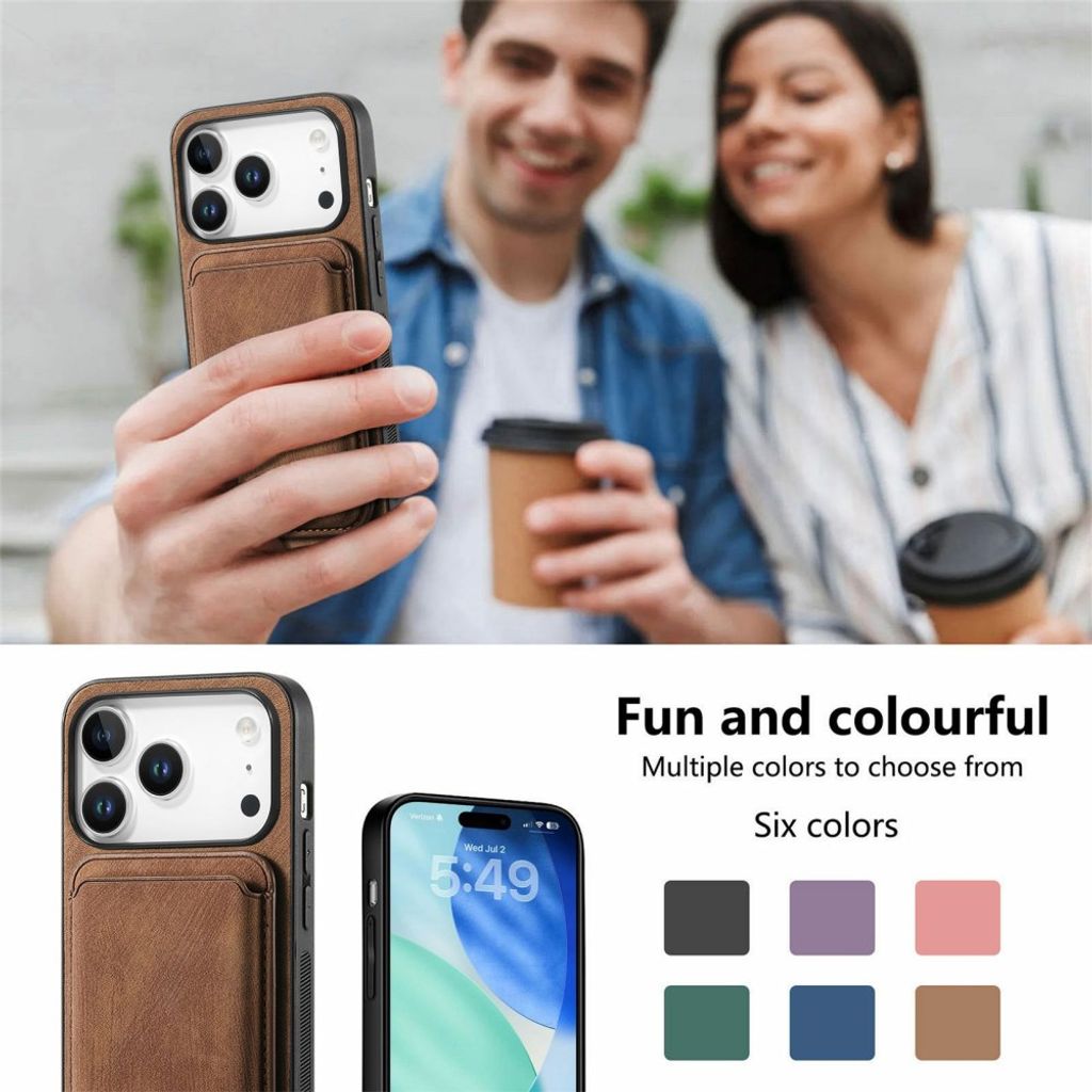 iPhone 18 Pro & iPhone 17 Pro Kuori Irrotettavalla Korttipaikalla - Ruskea