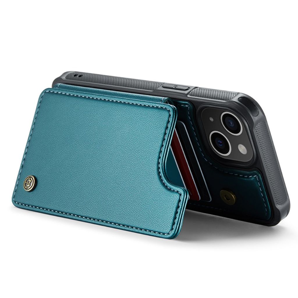 CASEME iPhone 15 Plus Kuori 5 Korttipaikka - Vihreä