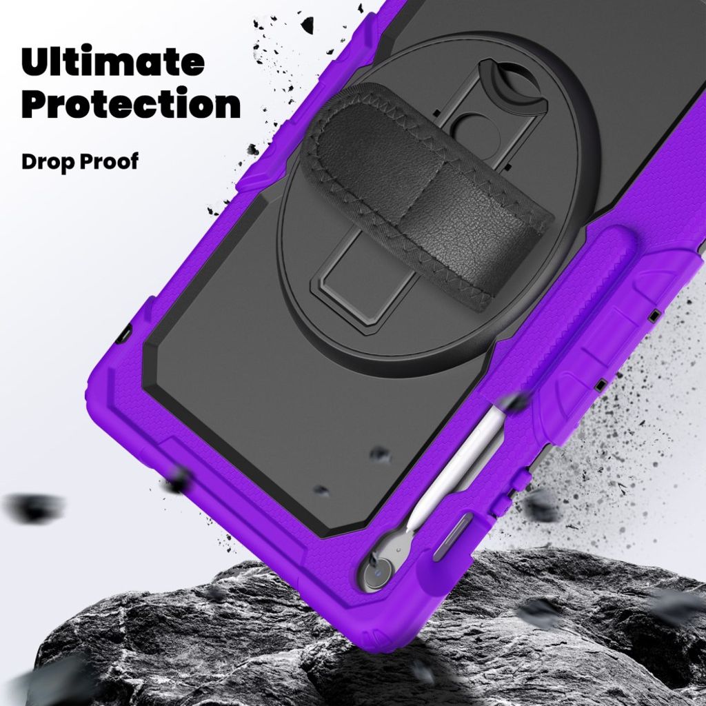 Samsung Galaxy Tab S10 FE Plus Case with Shoulder Strap - Purple