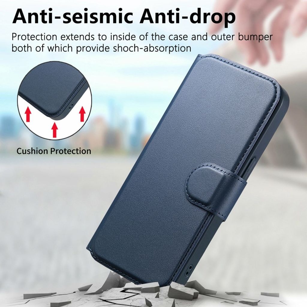 CASENEO iPhone 15 Pro MagSafe Wallet Cover Detachable wallet - Blue