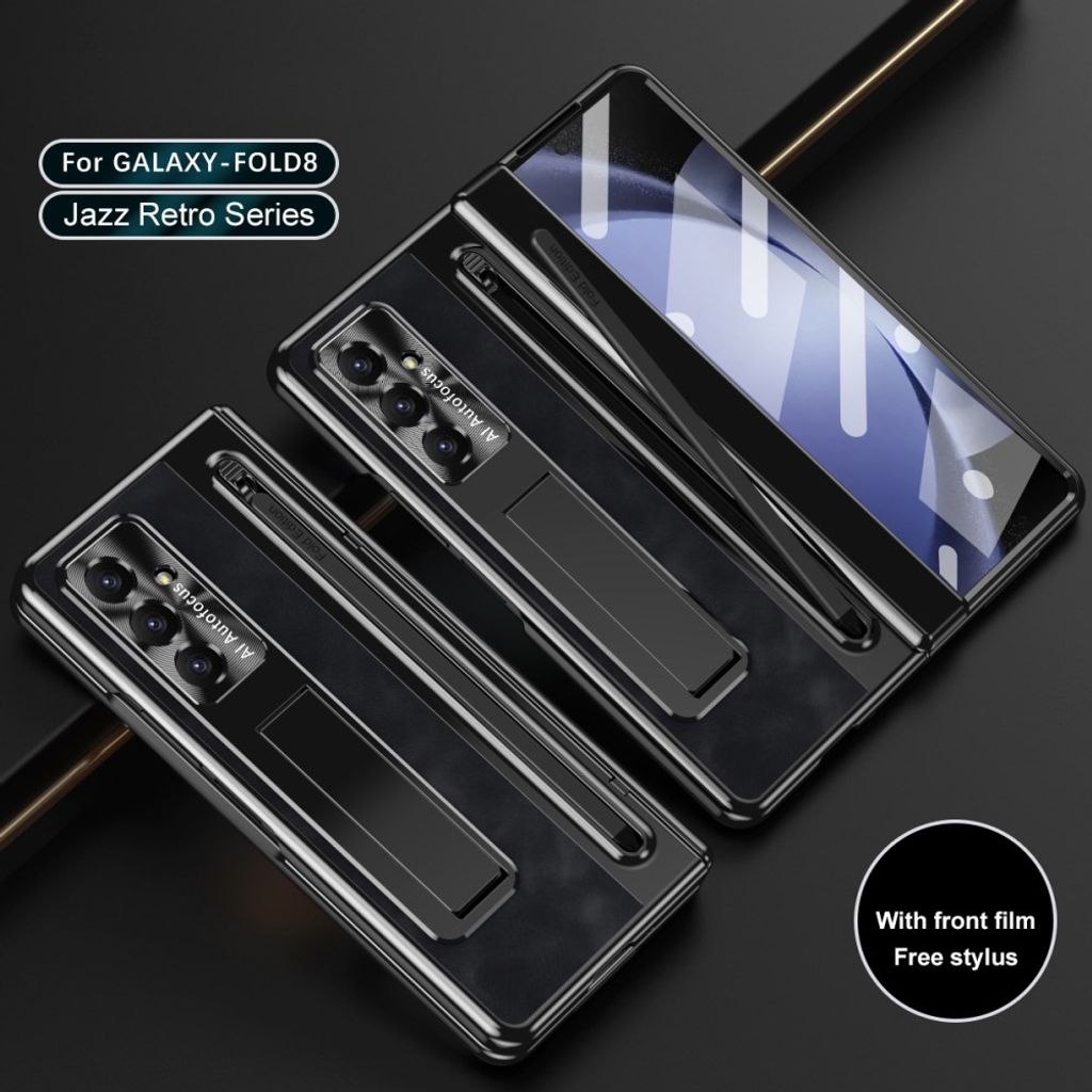 Samsung Galaxy Z Fold8 Ultra Cover med hærdet glasskærmbeskytter og stylus - Sort