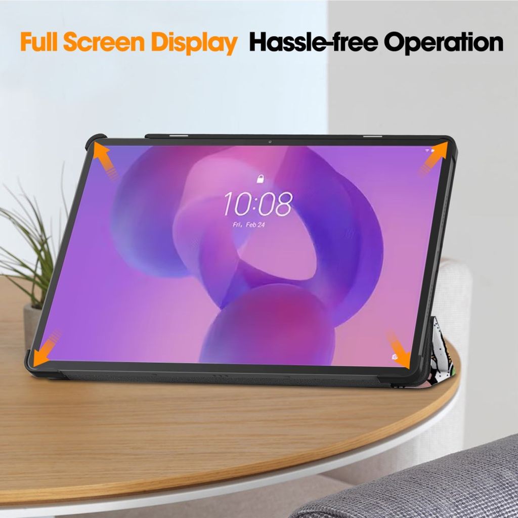 Lenovo Idea Tab Pro Etui Stativ med Trykk – Flerfarget