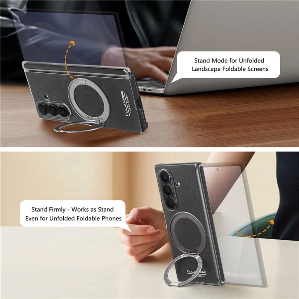 Samsung Galaxy Z Fold8 Ultra MagSafe kuori rengasjalustalla - Musta