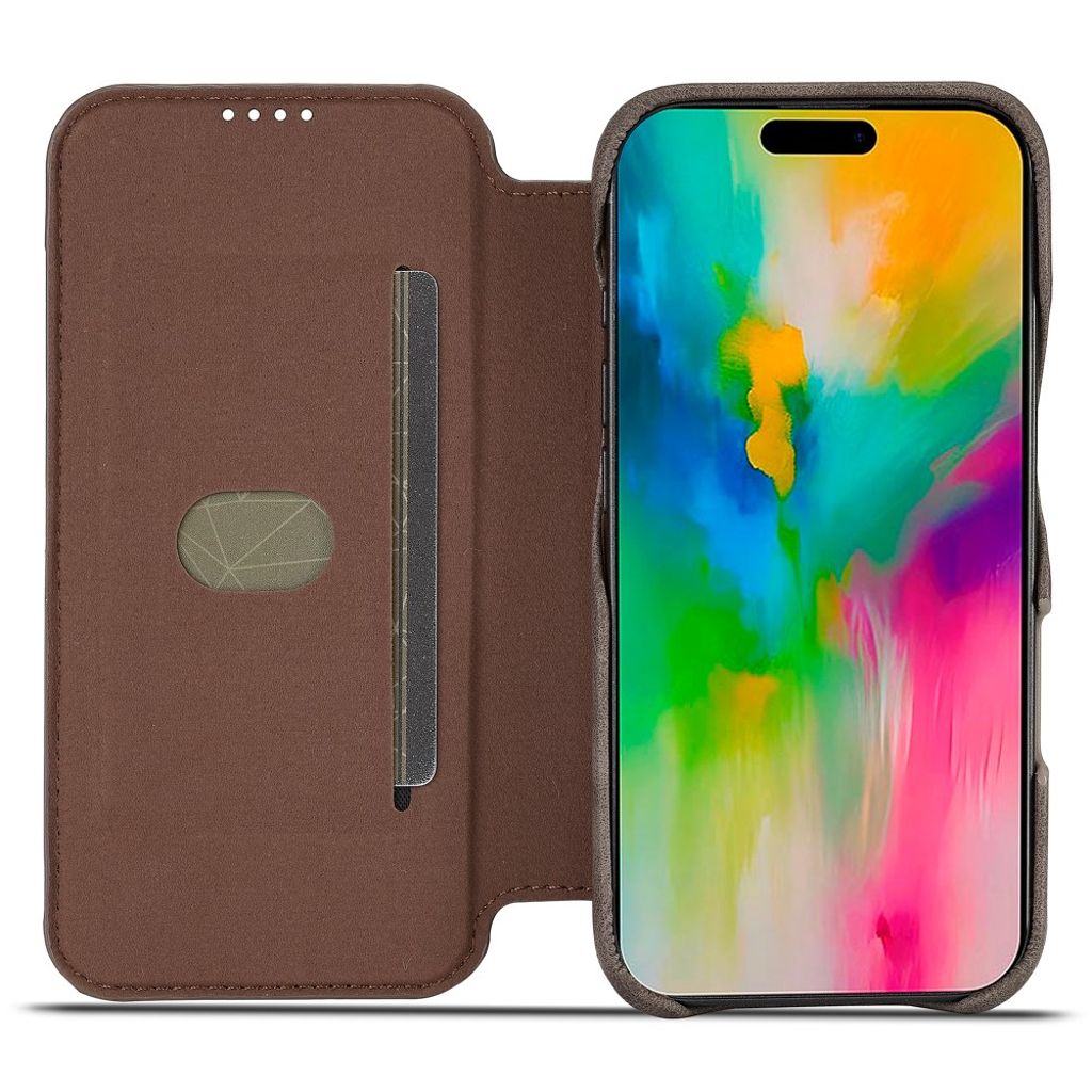 LC.IMEEKE iPhone 16 Pro Etui med Stativ - Mørkbrun