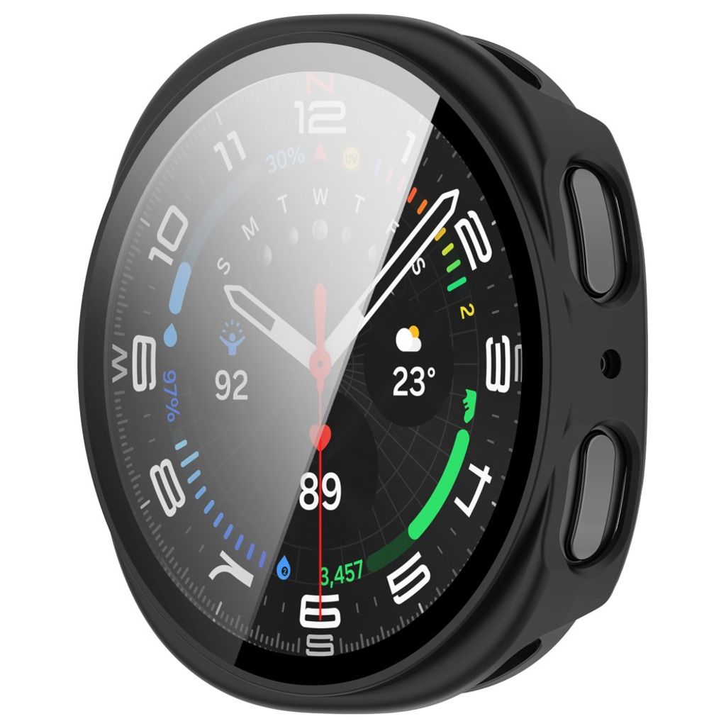 Samsung Galaxy Watch9 40mm Deksel med skjermbeskytter i glass - Svart