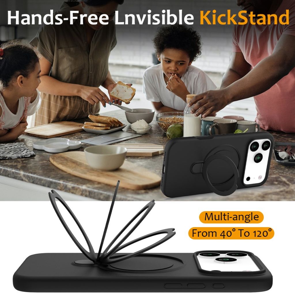 iPhone 17 Pro Case MagSafe Kickstand - Black