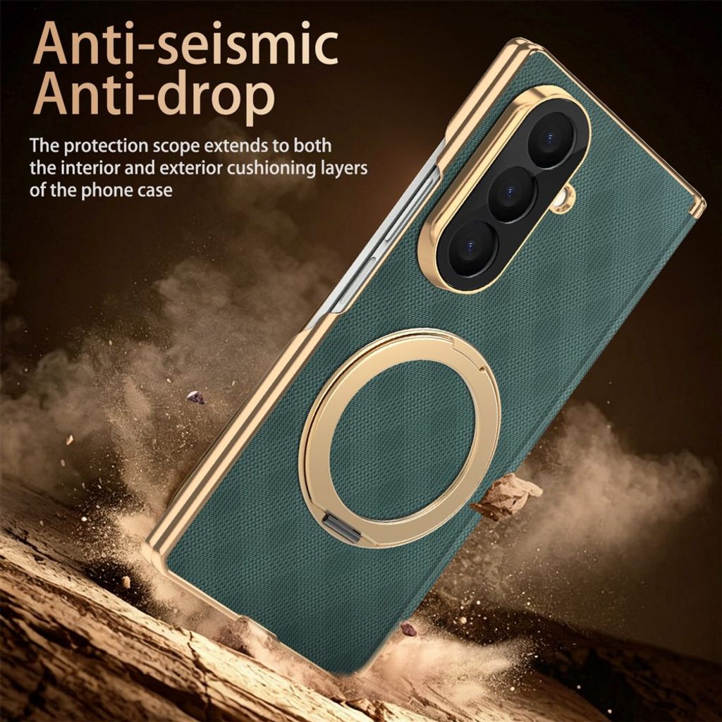Samsung Galaxy Z Fold8 Ultra MagSafe kuori rengasjalustalla - Vihreä