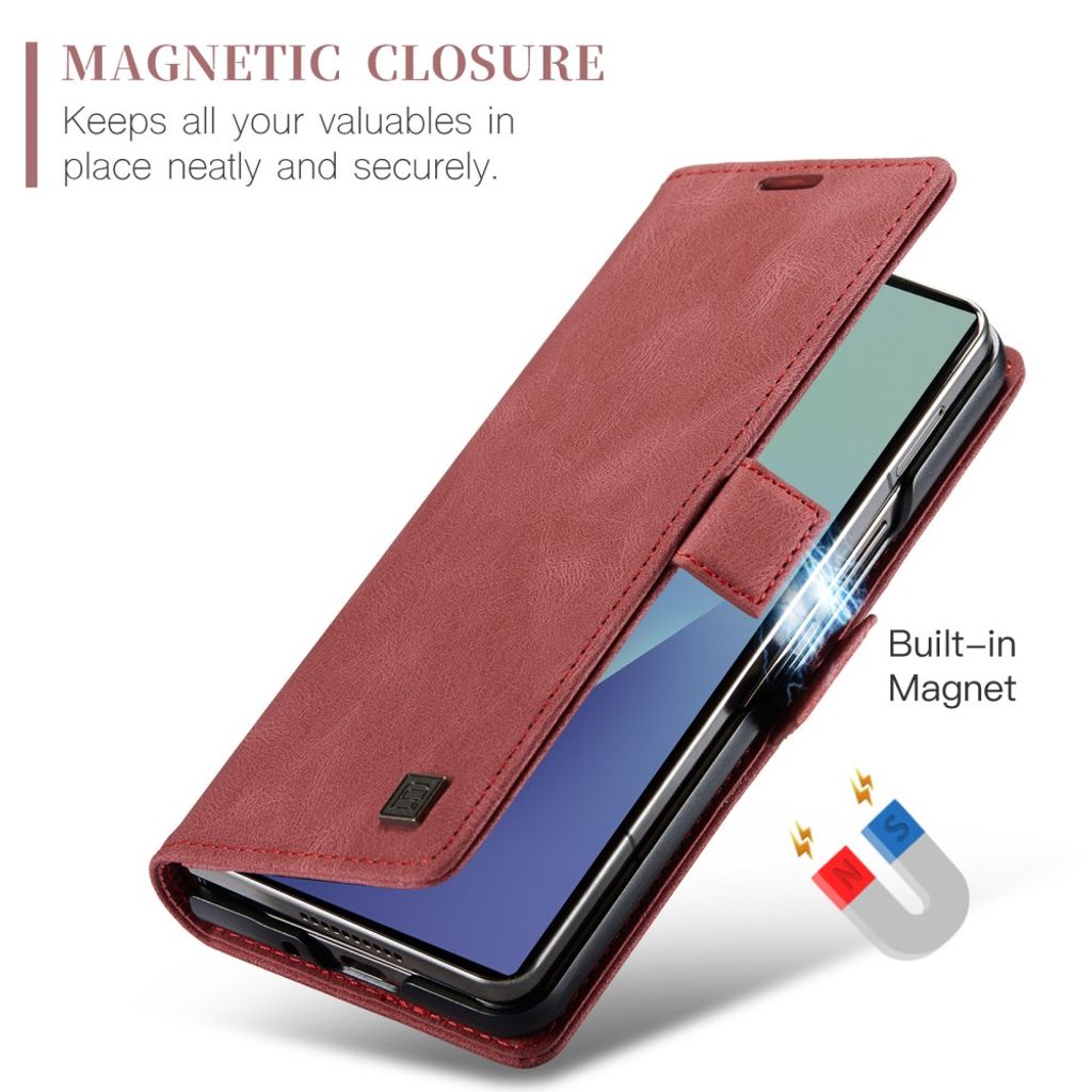 AUTSPACE Samsung Galaxy Z Fold8 Ultra Flip Cover med RFID blokering - Rød