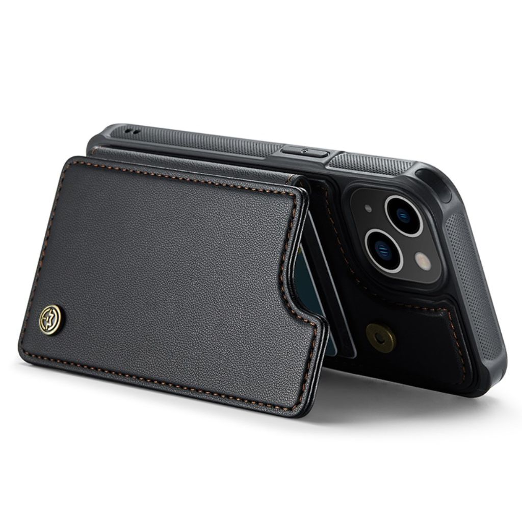 CASEME C22 iPhone 14 RFID-blokerende Pungcover - Sort