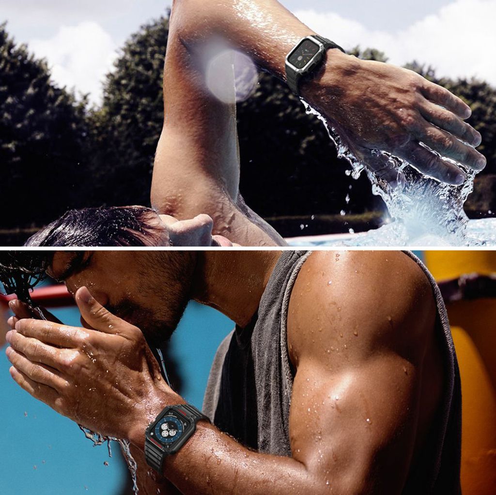 Protect Armored Kuori & Kellonranneke Apple Watch 38/40/41mm  - Musta