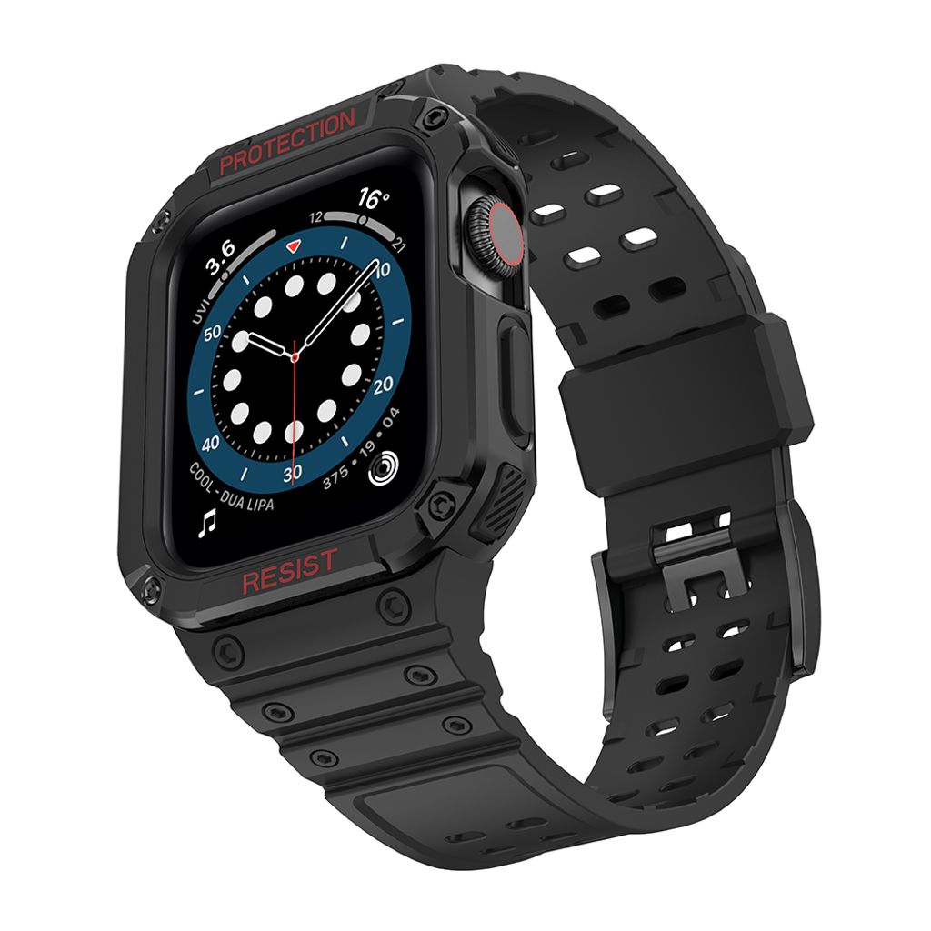 Protect Armored Kuori & Kellonranneke Apple Watch 38/40/41mm  - Musta