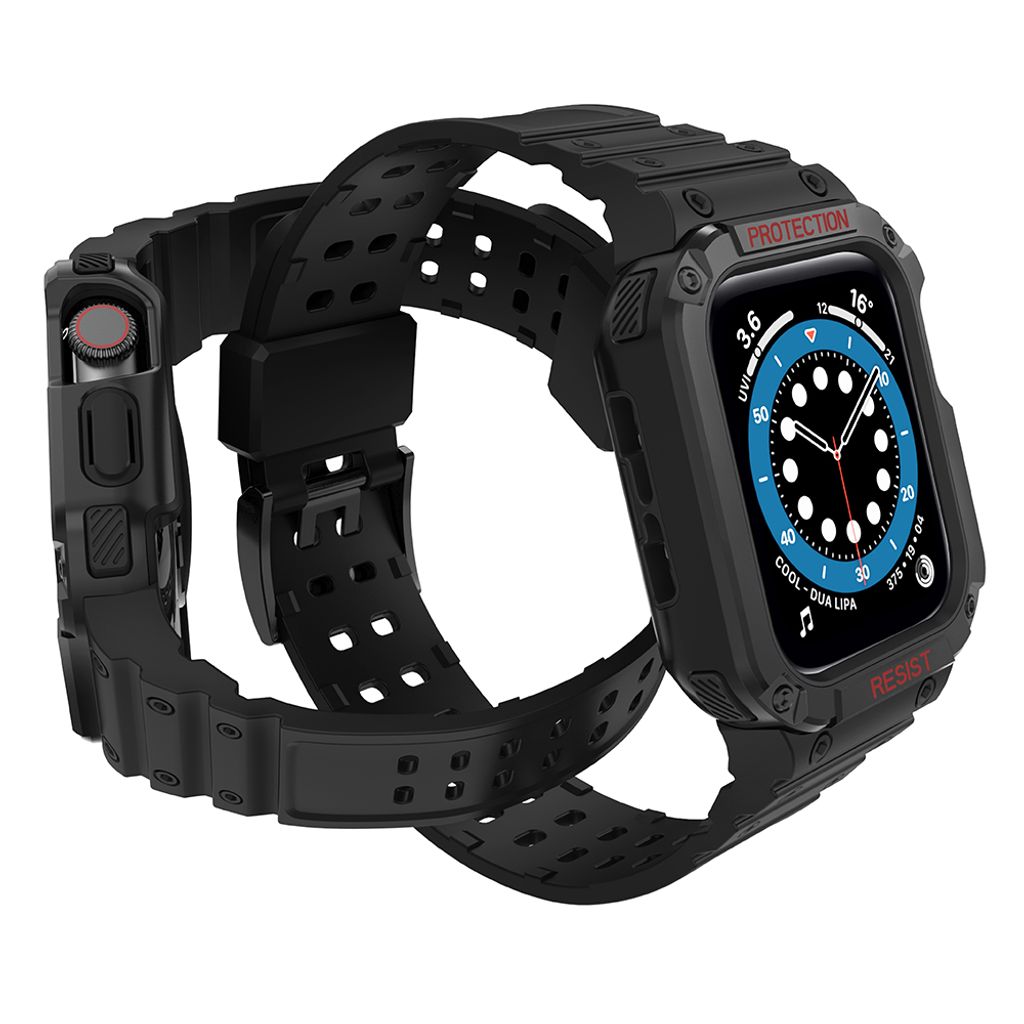 Protect Armored Kuori & Kellonranneke Apple Watch 38/40/41mm  - Musta