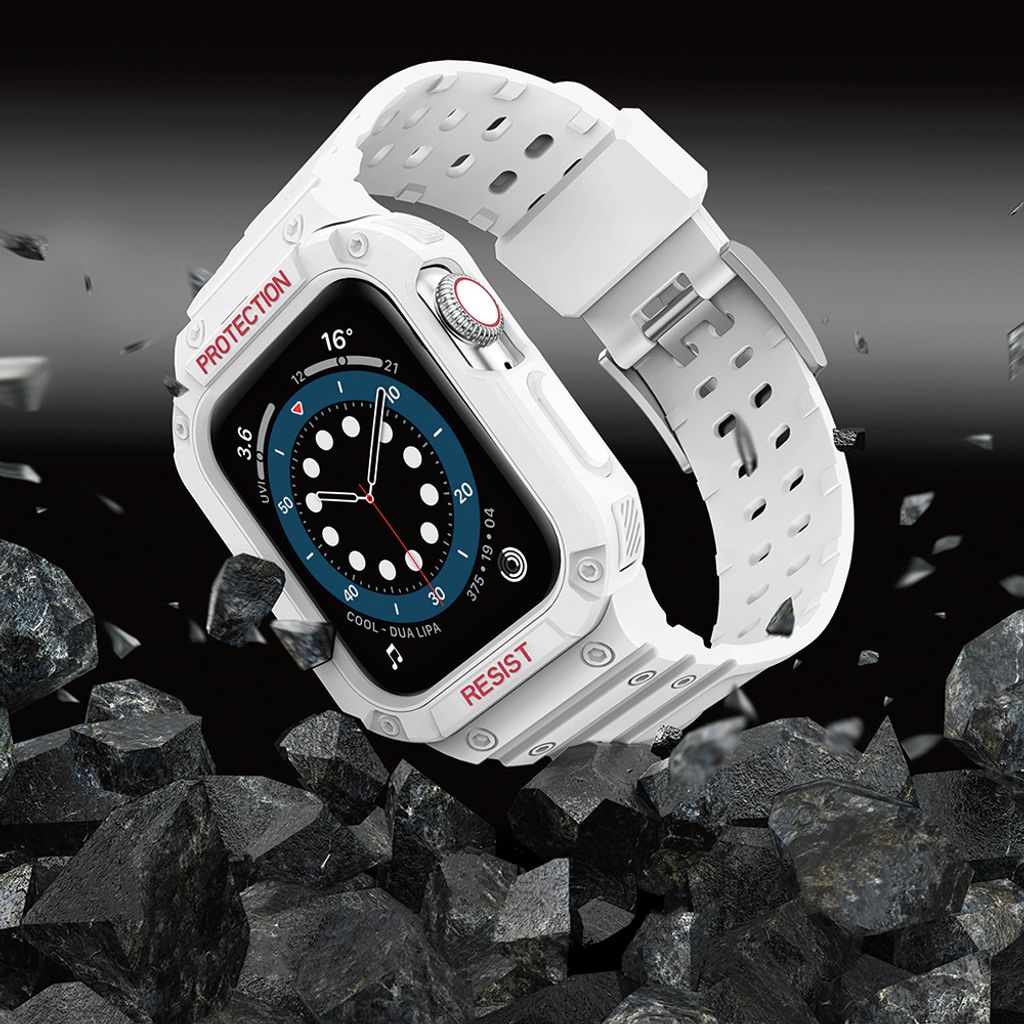 Protect Armored Kuori & Kellonranneke Apple Watch 38/40/41mm - Valkoinen