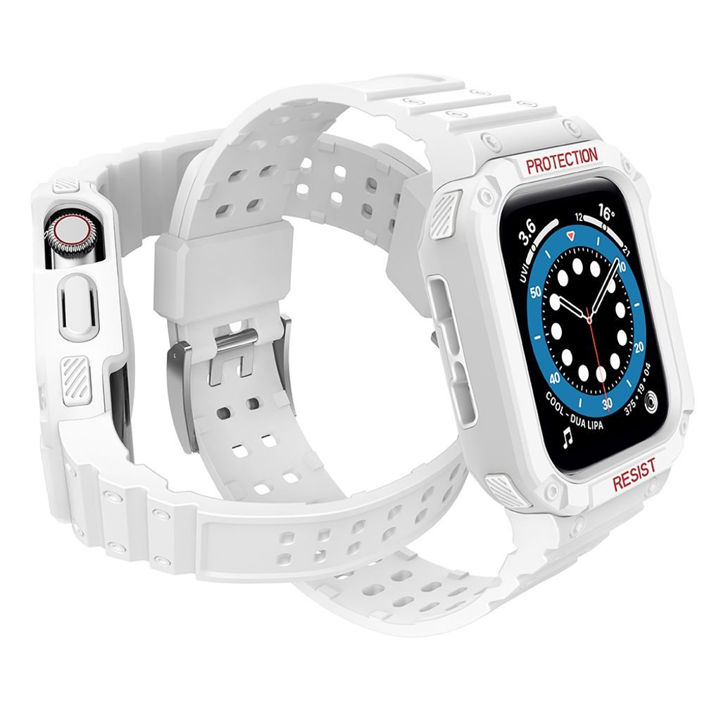 Protect Armored Kuori & Kellonranneke Apple Watch 38/40/41mm - Valkoinen
