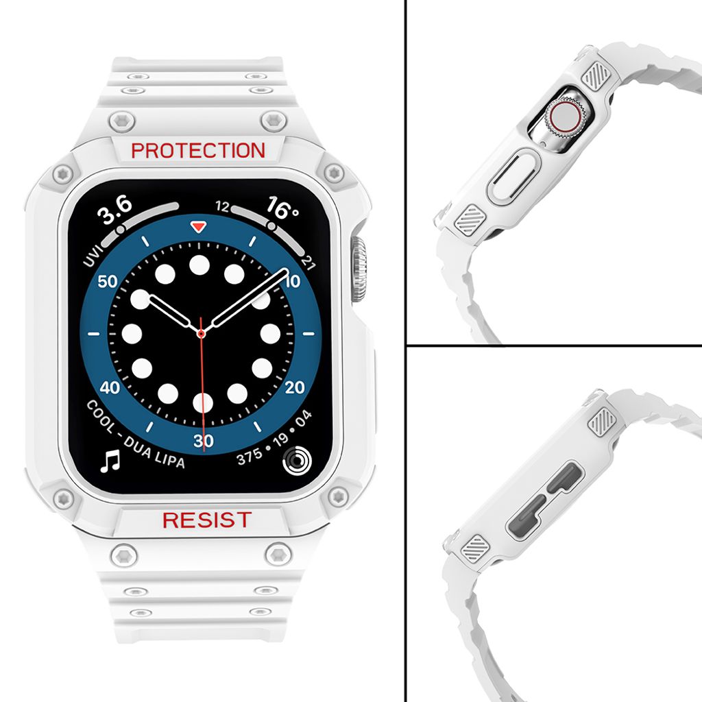 Protect Armored Kuori & Kellonranneke Apple Watch 38/40/41mm - Valkoinen