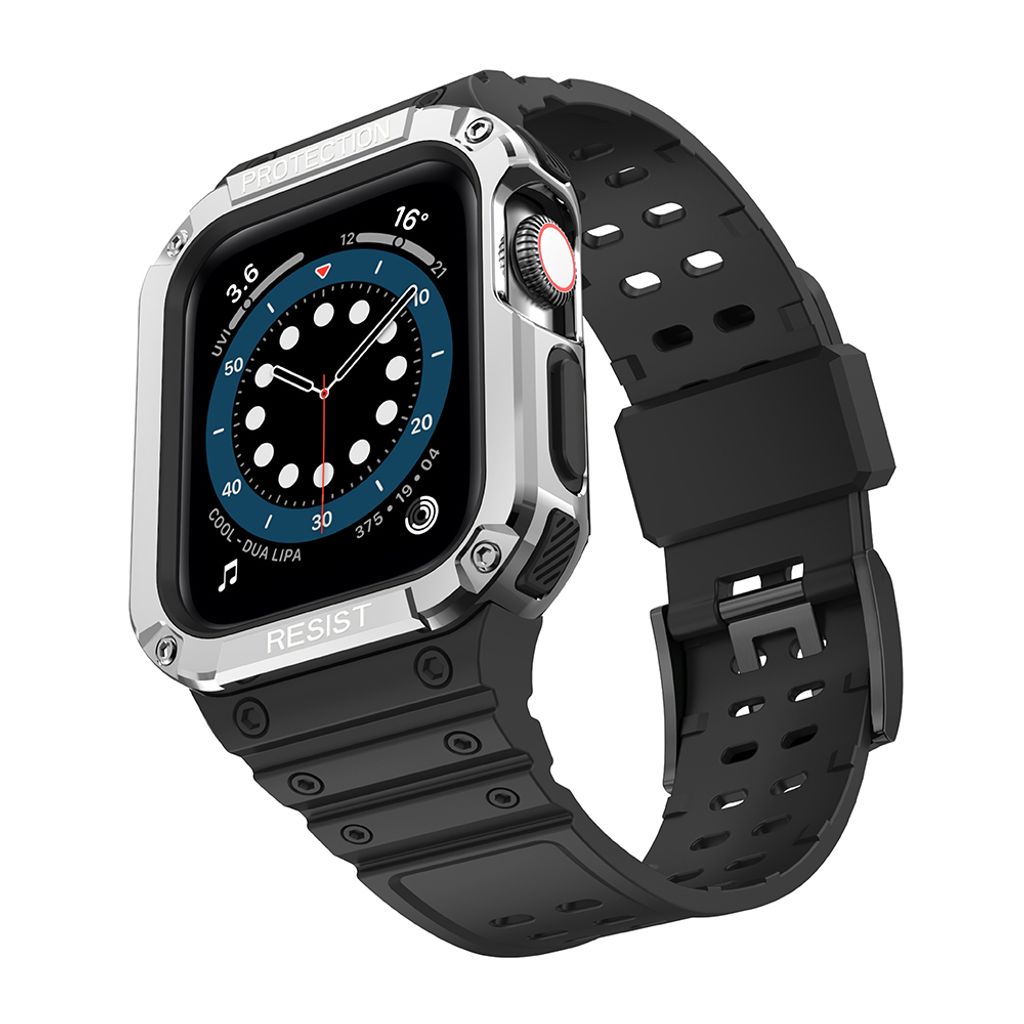 Protect Armored Kuori & Kellonranneke Apple Watch 38/40/41mm - Musta/Hopea