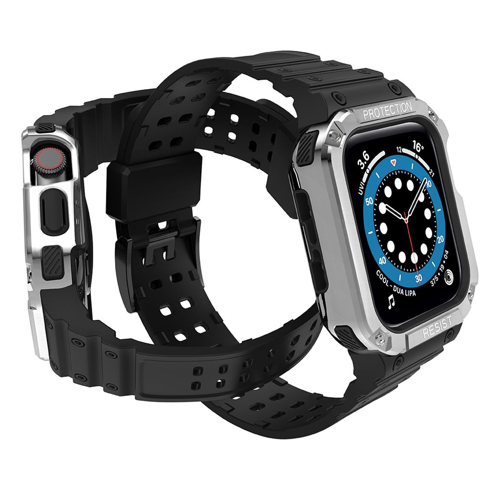 Protect Armored Kuori & Kellonranneke Apple Watch 38/40/41mm - Musta/Hopea