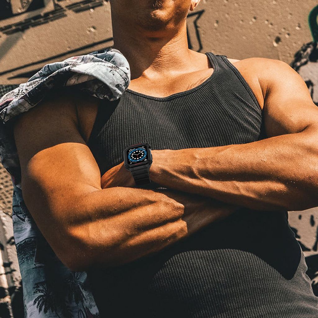 Protect Armored Kuori & Kellonranneke Apple Watch 38/40/41mm - Läpinäkyvä