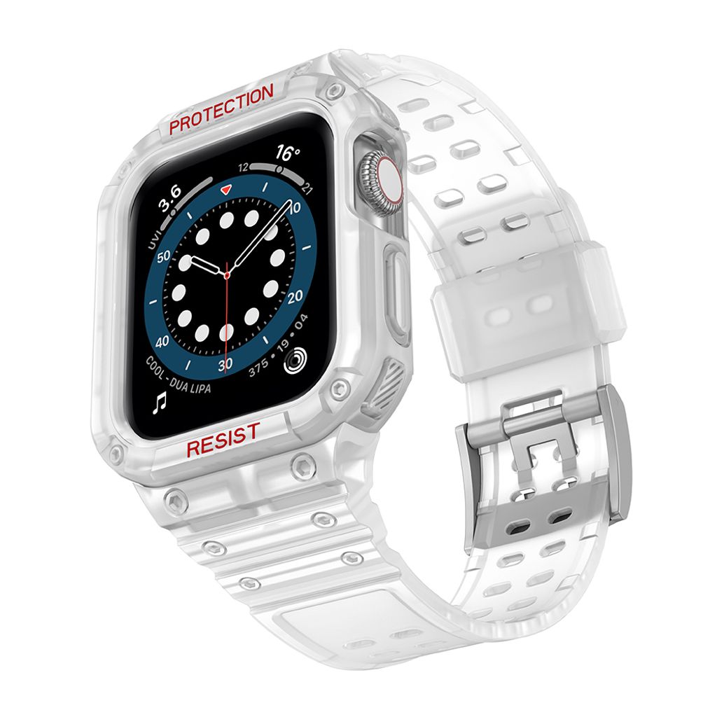 Protect Armored Kuori & Kellonranneke Apple Watch 38/40/41mm - Läpinäkyvä