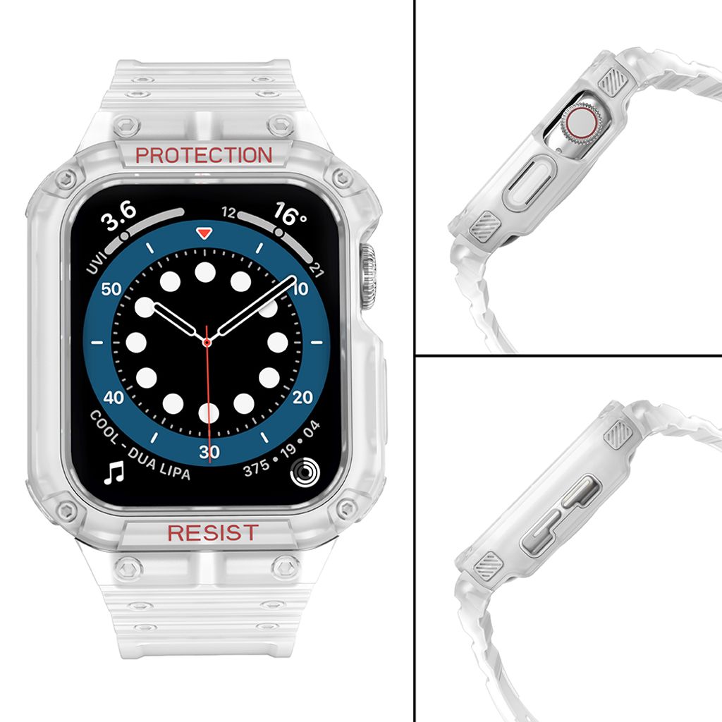 Protect Armored Kuori & Kellonranneke Apple Watch 38/40/41mm - Läpinäkyvä