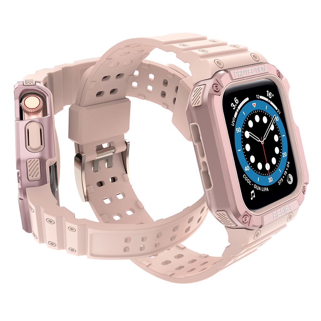 Protect Armored Kuori & Kellonranneke Apple Watch 38/40/41mm - Vaaleanpunainen
