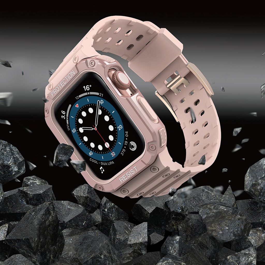 Protect Armored Kuori & Kellonranneke Apple Watch 38/40/41mm - Vaaleanpunainen