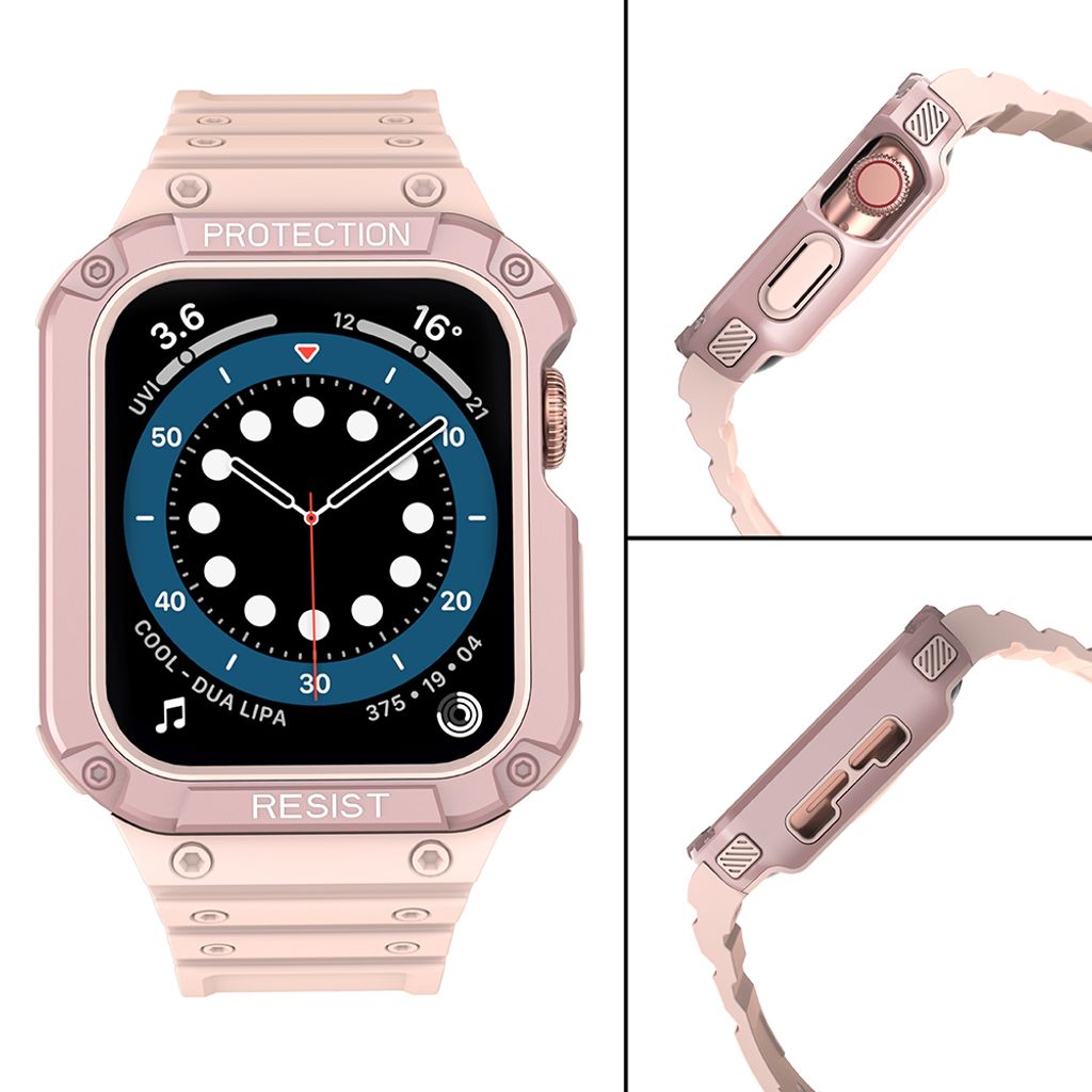 Protect Armored Kuori & Kellonranneke Apple Watch 38/40/41mm - Vaaleanpunainen