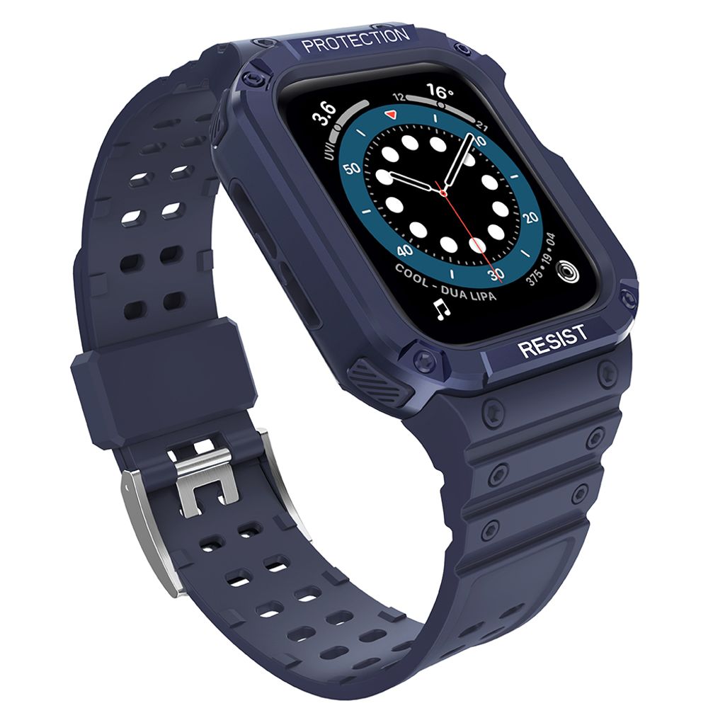 Protect Armored Kuori & Kellonranneke Apple Watch 42/44/45mm - Sininen