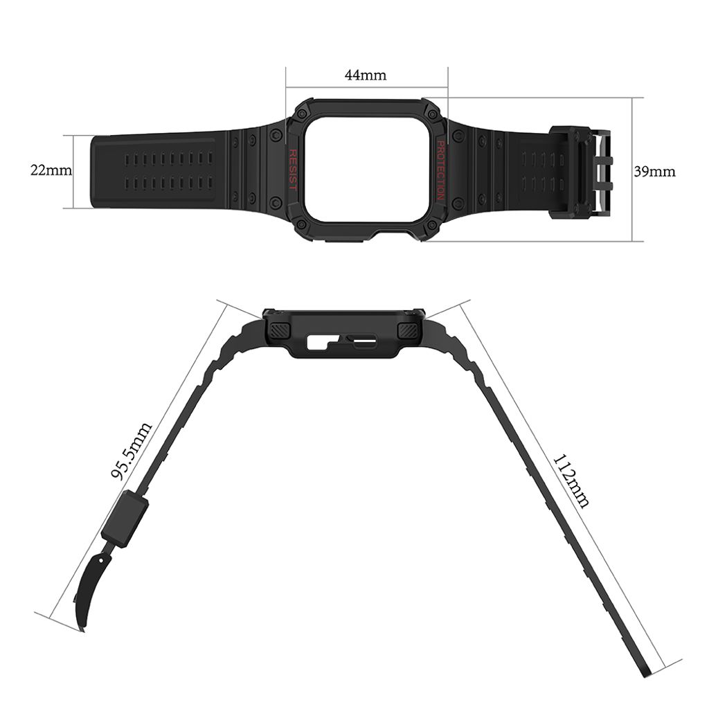Protect Armored Kuori & Kellonranneke Apple Watch 42/44/45mm  - Vihreä