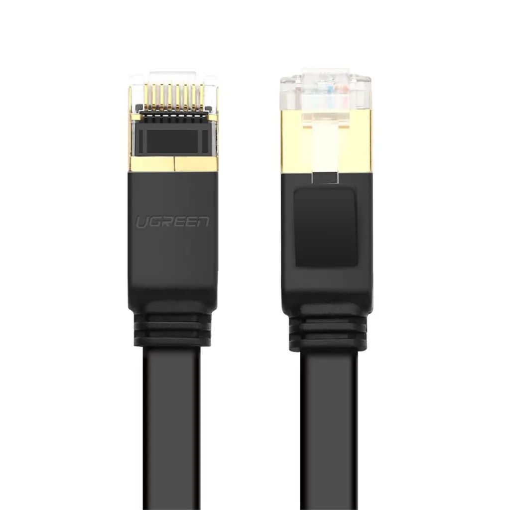 Ugreen platt nätverkskabel Cat 7 STP RJ45 10 Gbps 5 m svart