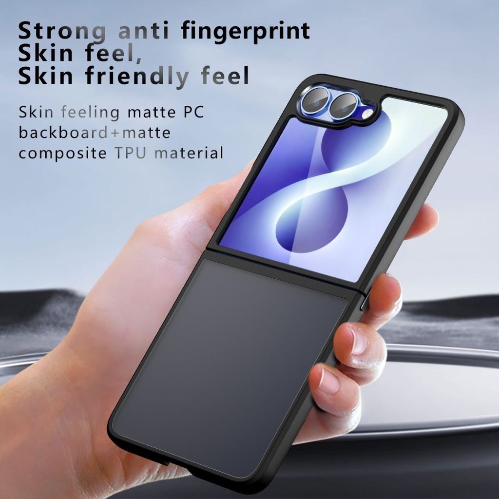 Samsung Galaxy Z Flip8 Mat Cover - Gennemsigtig sort