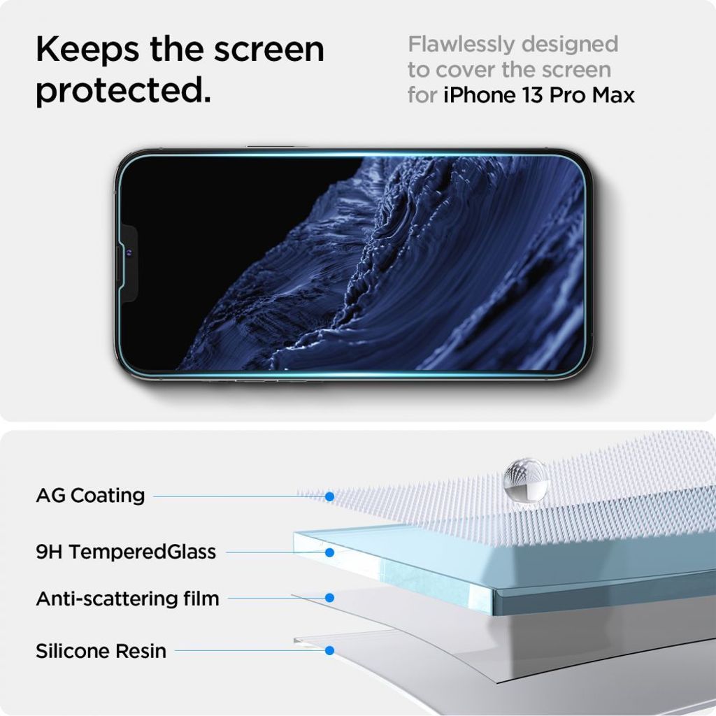 Spigen Glas.tR EZ Fit Skjermbeskytter til iPhone 13/13 Pro/14/16e
