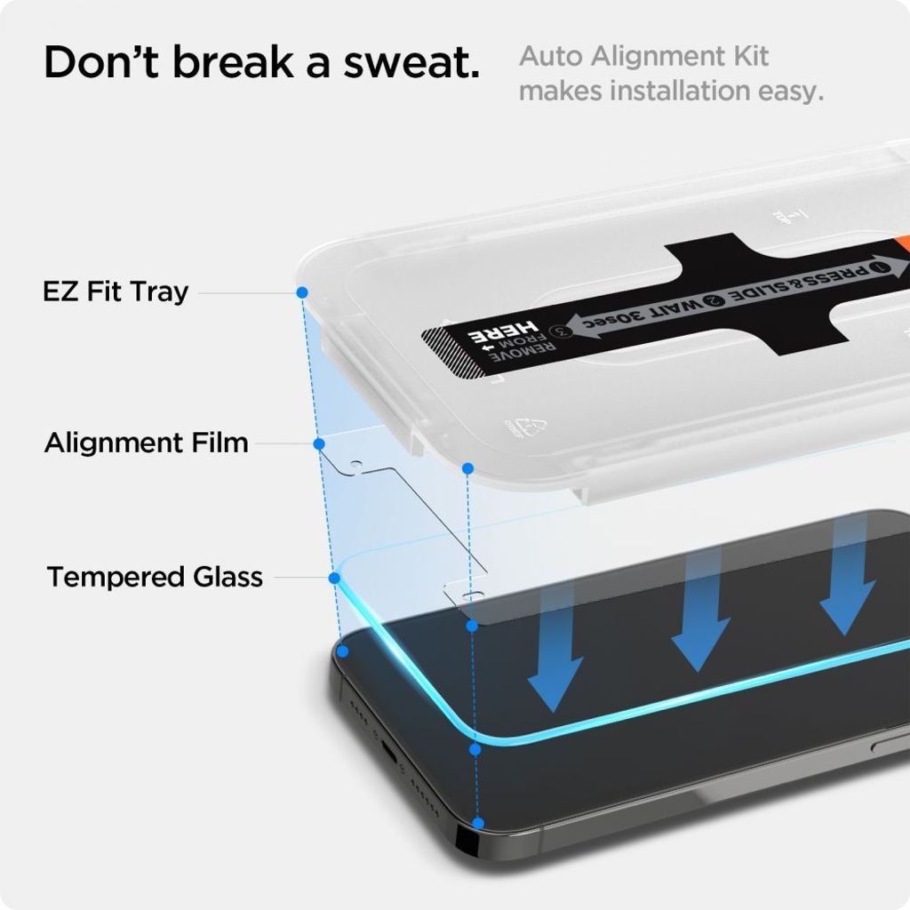 Spigen Glas.tR EZ Fit Skjermbeskytter til iPhone 13/13 Pro/14/16e