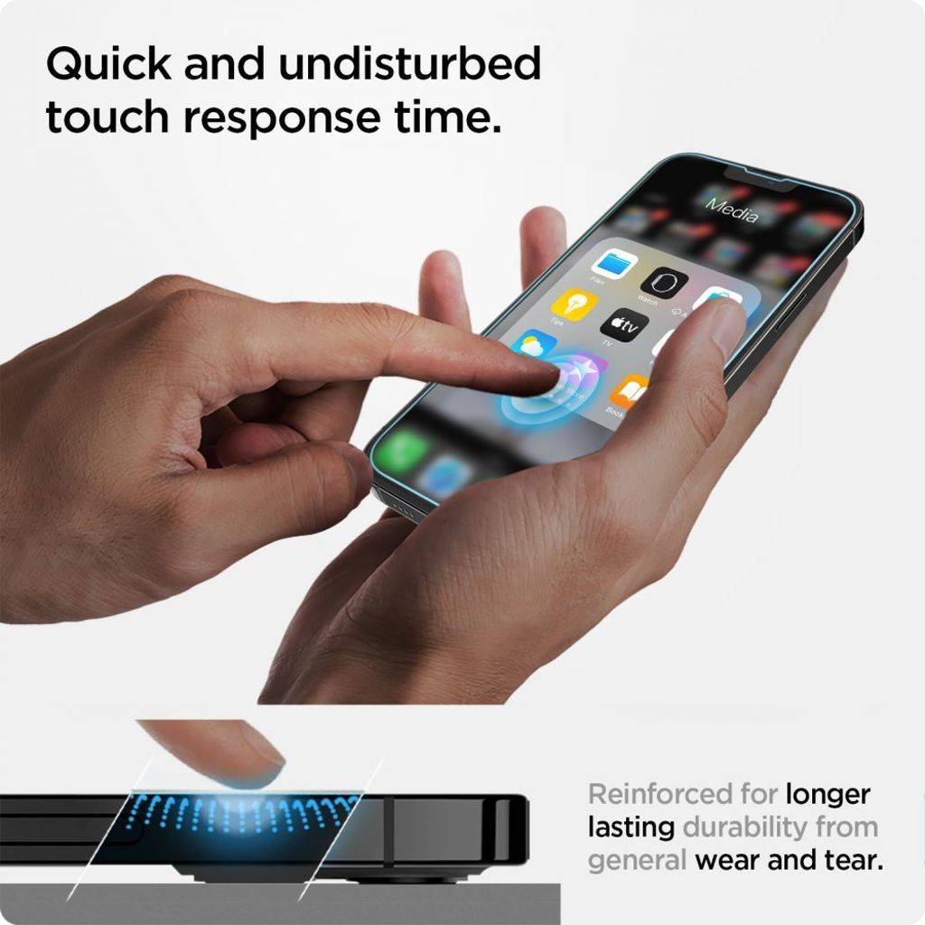 Spigen Glas.tR EZ Fit Skjermbeskytter til iPhone 13/13 Pro/14/16e