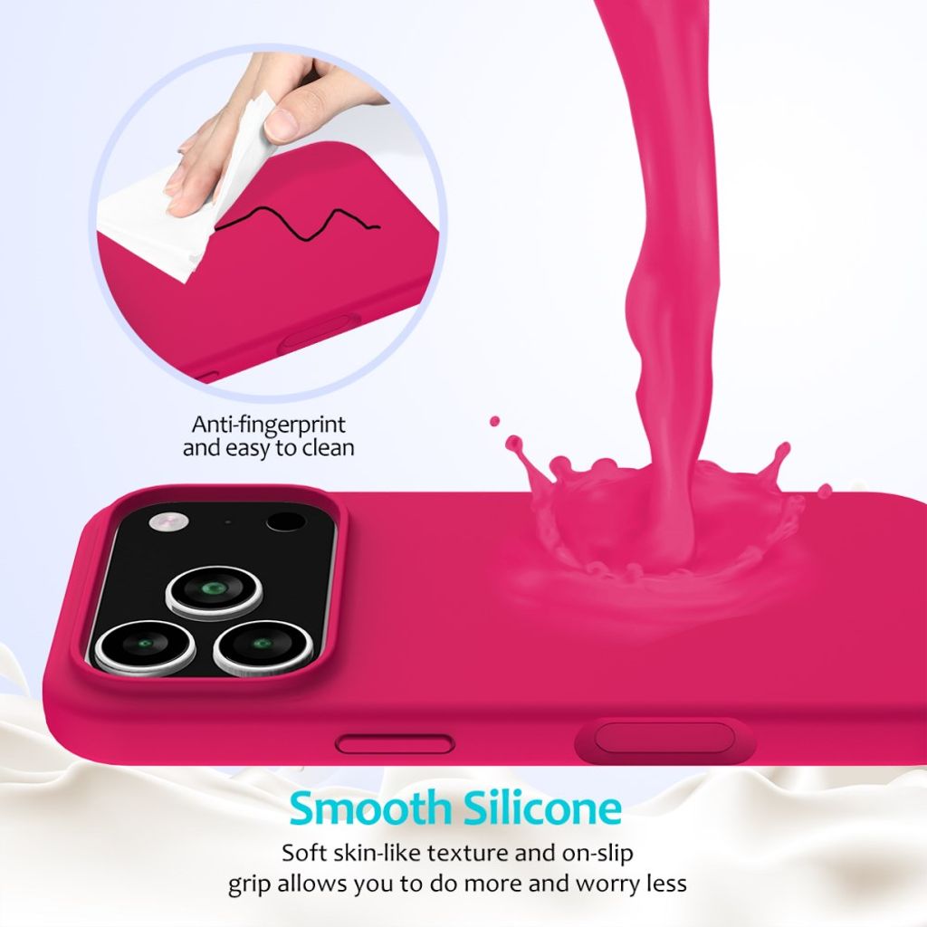 iPhone 17 Pro Max Silicone Phone Case - Hot pink