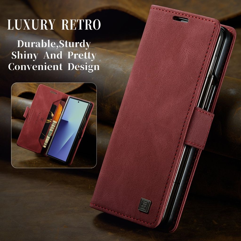 AUTSPACE Samsung Galaxy Z Fold8 Ultra Flip Cover med RFID blokering - Rød