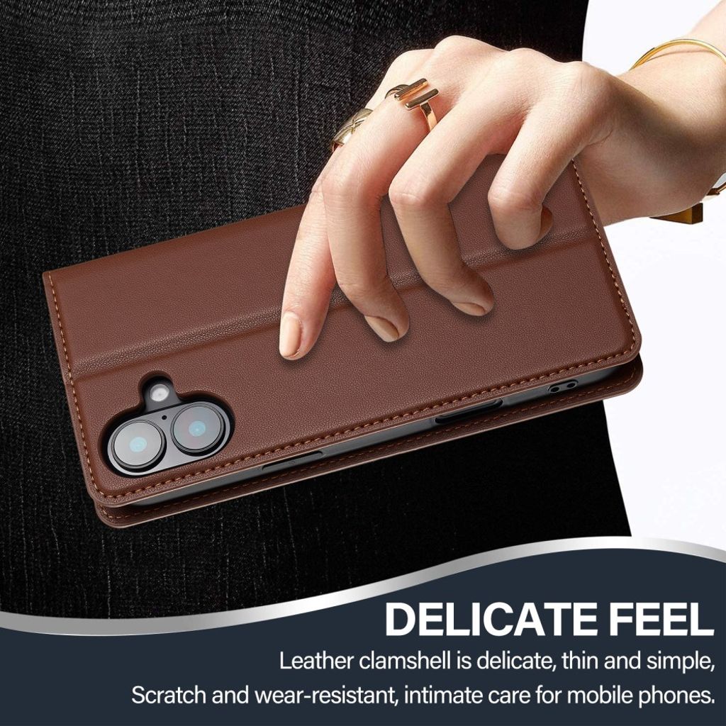 LC.IMEEKE iPhone 17 Wallet Cover - Brown