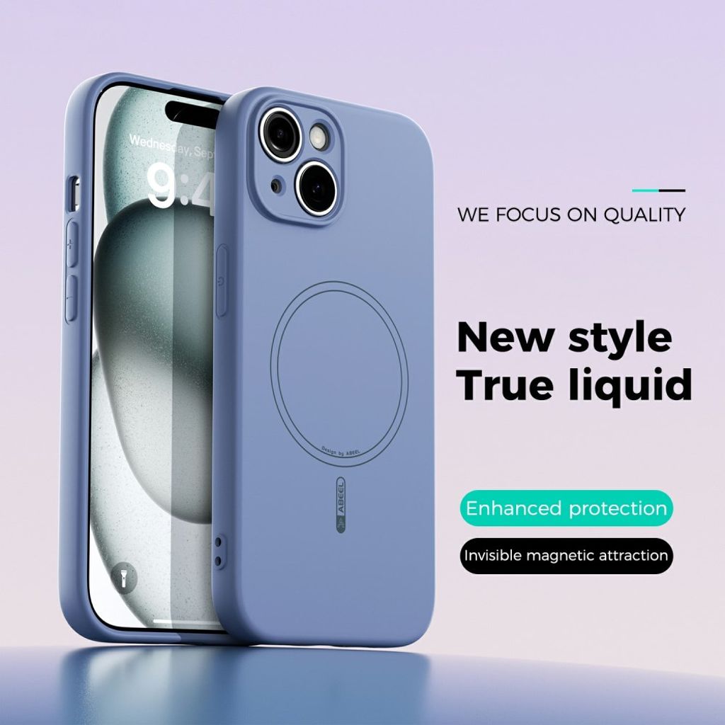 ABEEL iPhone 13 Case MagSafe Liquid Silicone - Blue