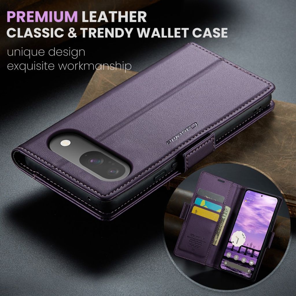 CASEME Google Pixel 10 Pro / 10 / 9 Pro / 9 Kotelo Korttipaikka - Violetti