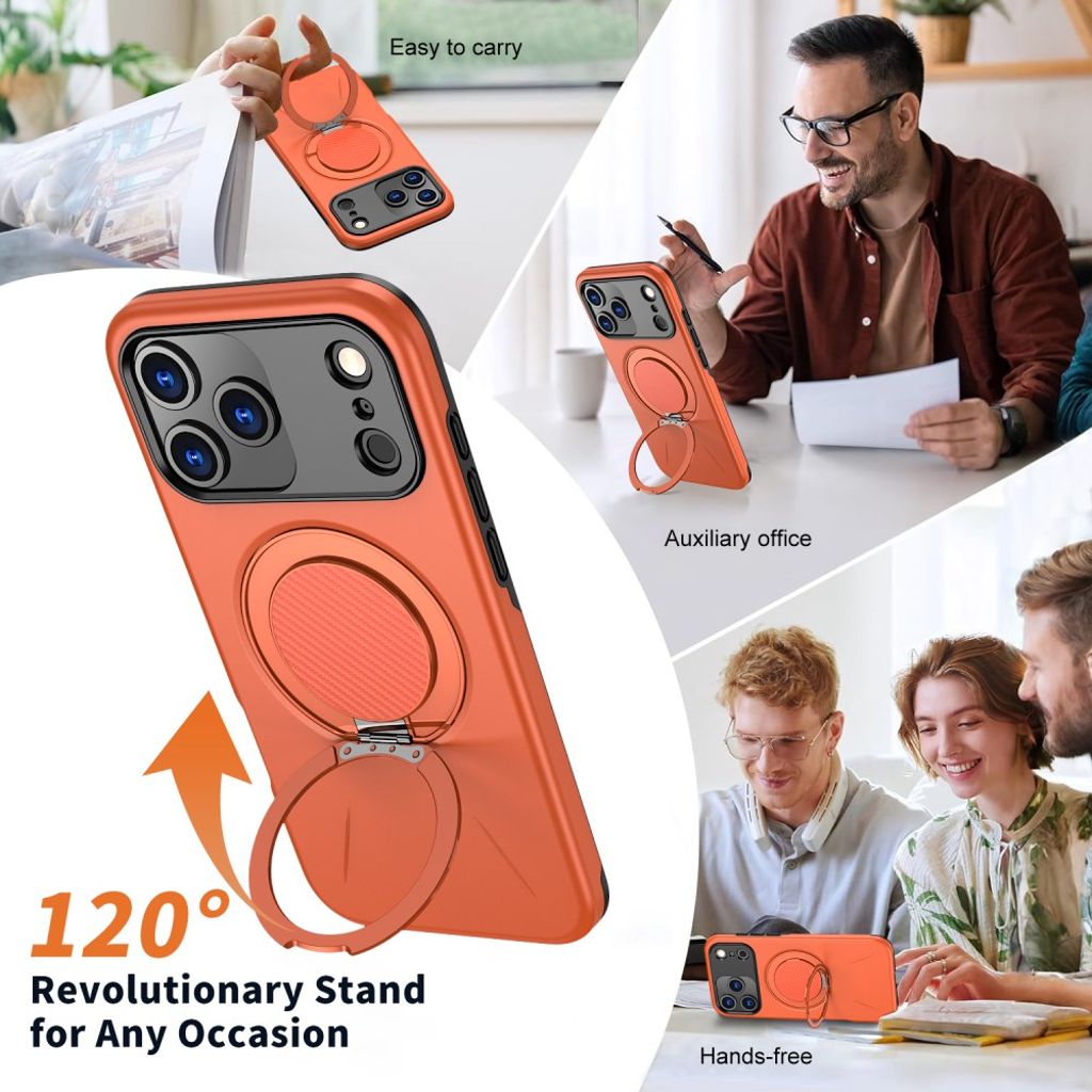 iPhone 17 Pro Max MagSafe kompatibel Cover med Stativ - Orange