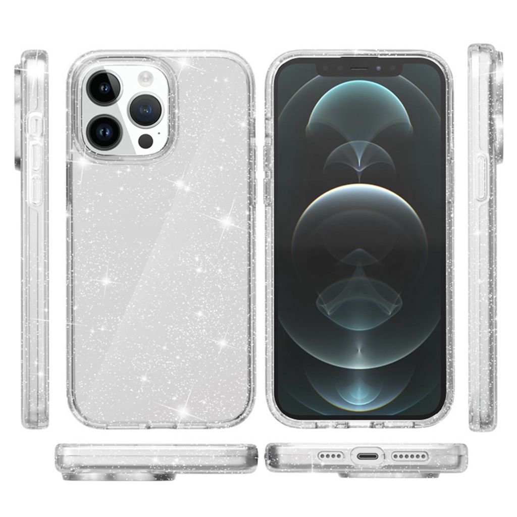 AMORUS iPhone 12 Pro Max Cover Glitter - Hvid