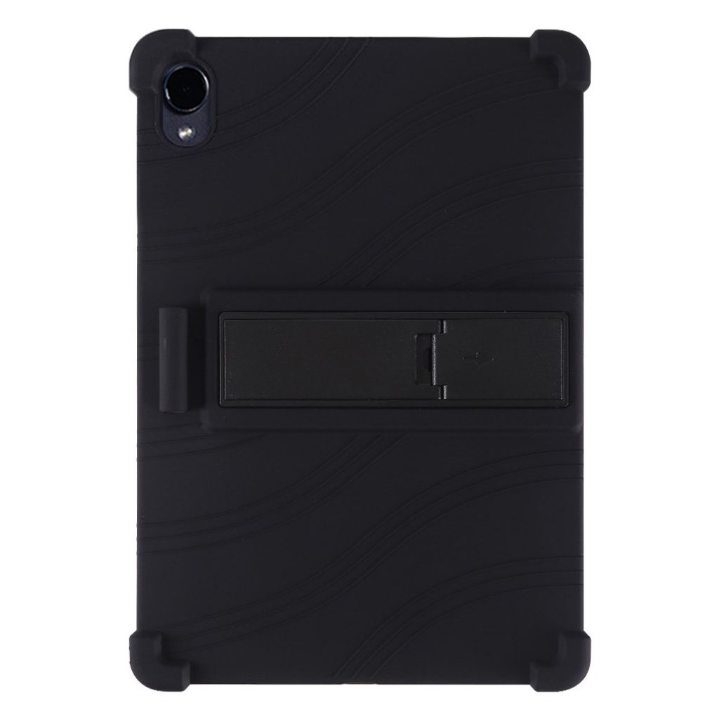 Samsung Galaxy Tab S12 Plus Silikonskal med stativ - Svart