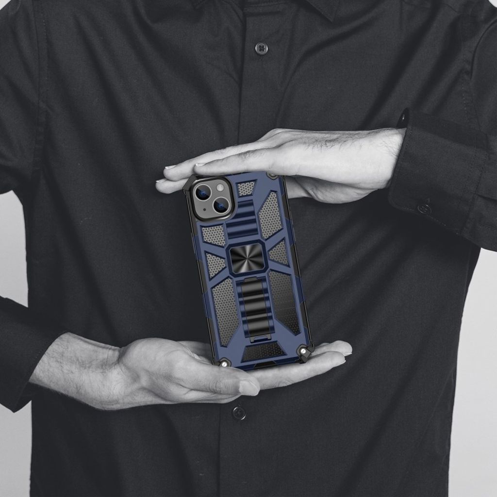 iPhone 14 Plus Deksel med Kickstand - Blå