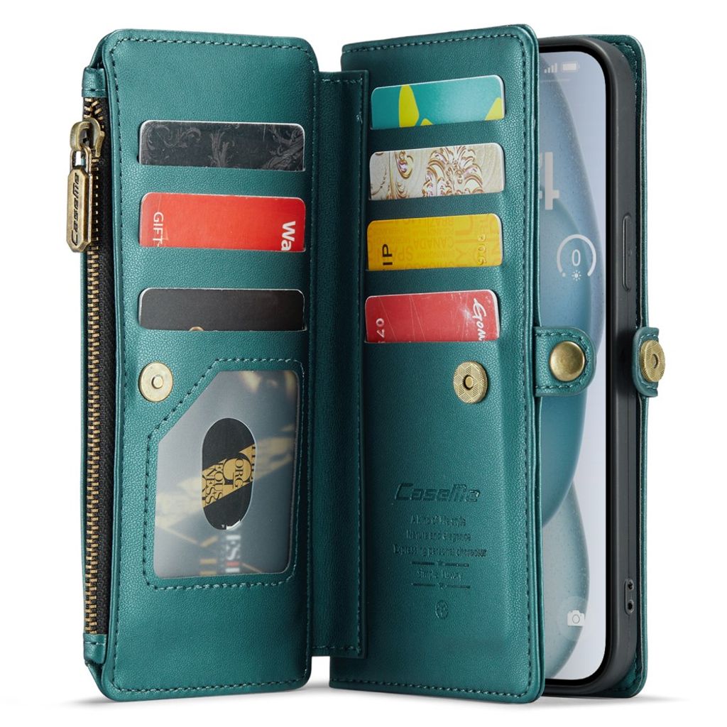 CASEME iPhone 15 Plus Etui med 10 Kortplads - Grøn