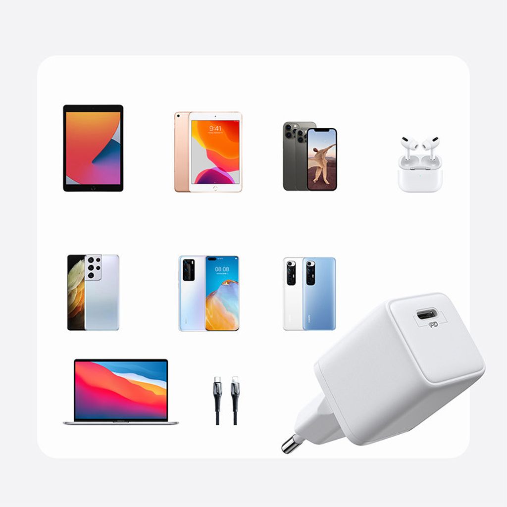 Joyroom snabb väggladdare USB-C 25W 3A vit