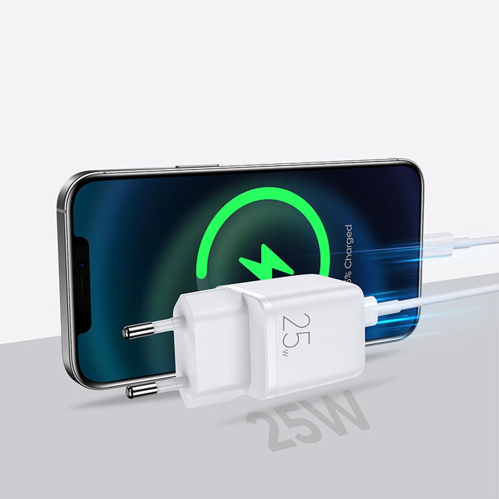 Joyroom snabb väggladdare USB-C 25W 3A vit